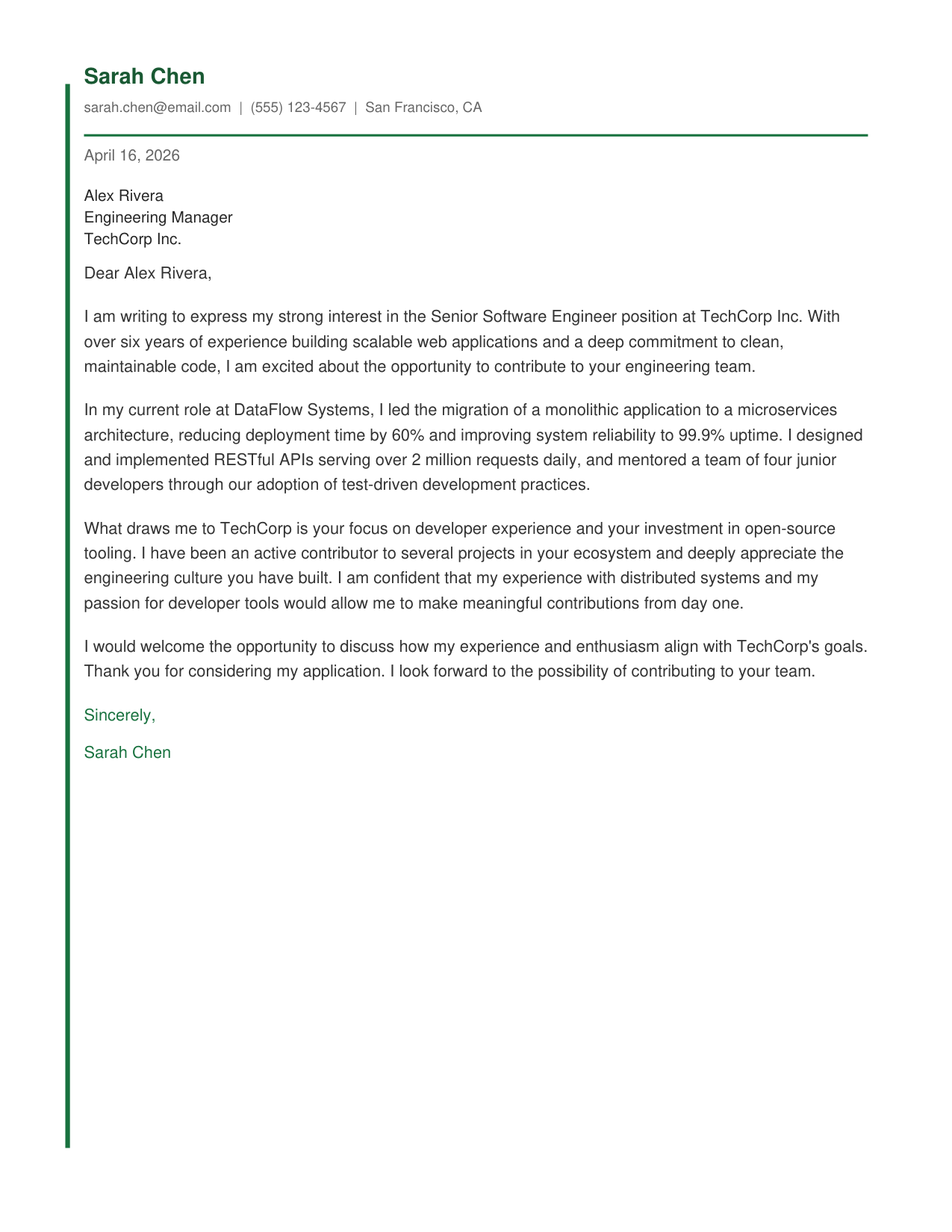 Nature cover letter preview