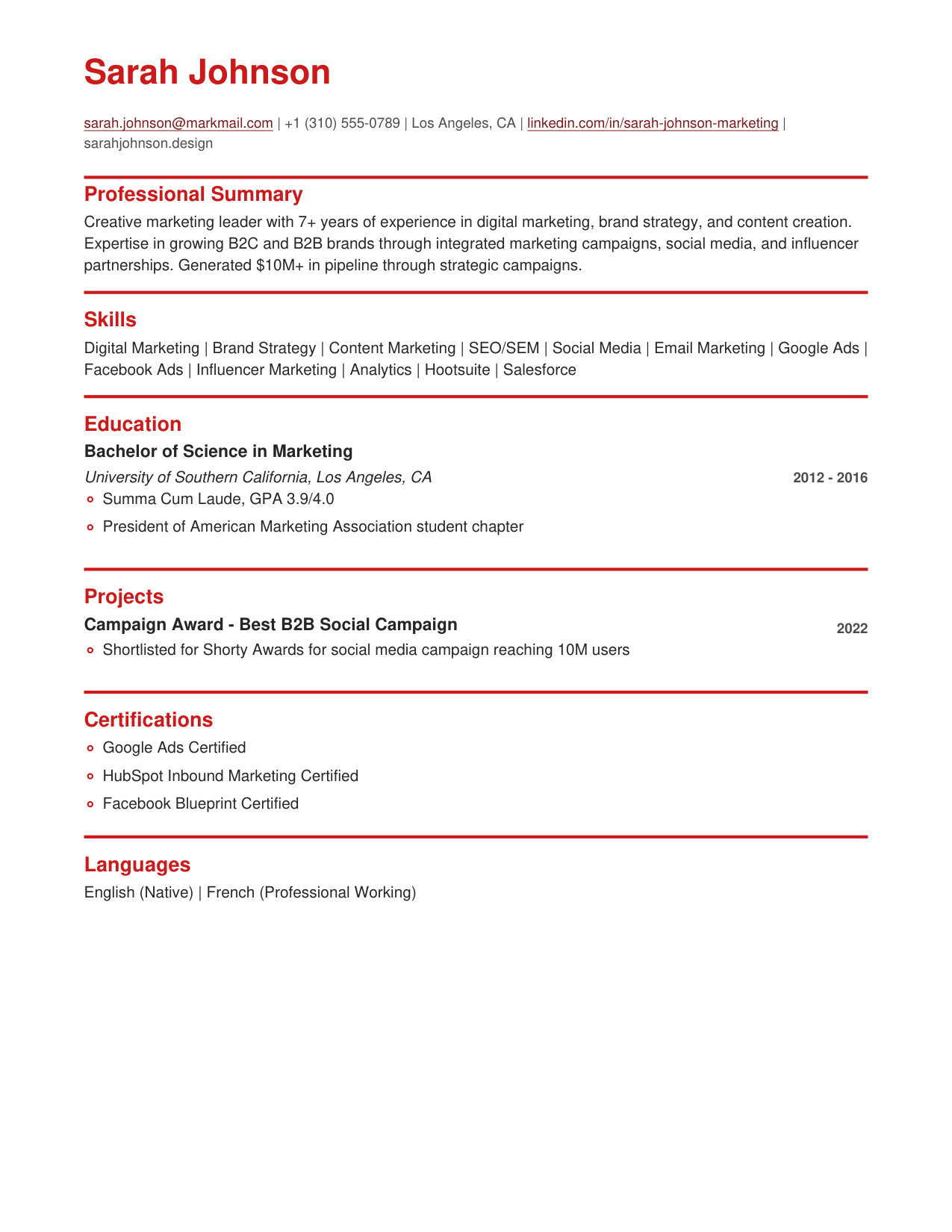 Bold template preview