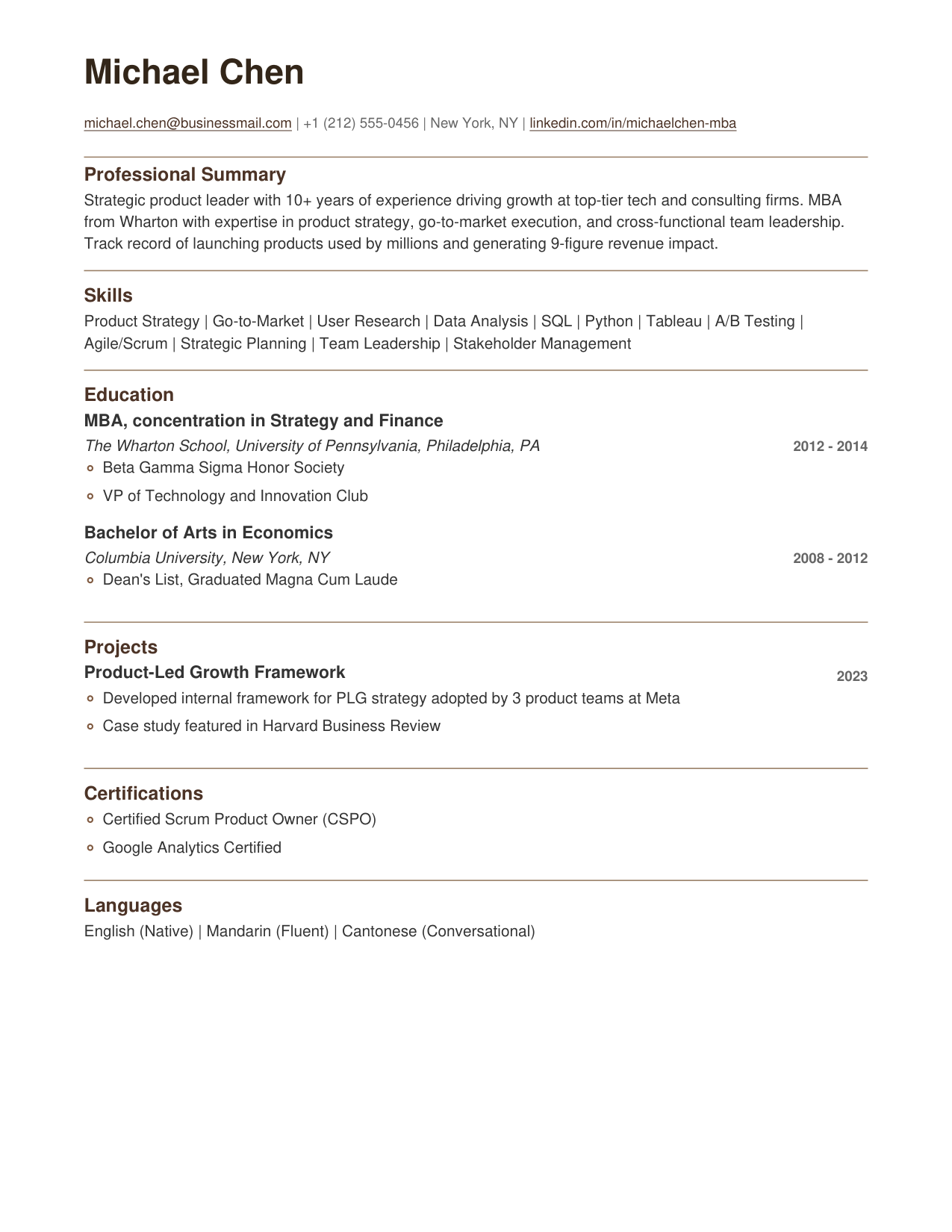 Elegant template preview