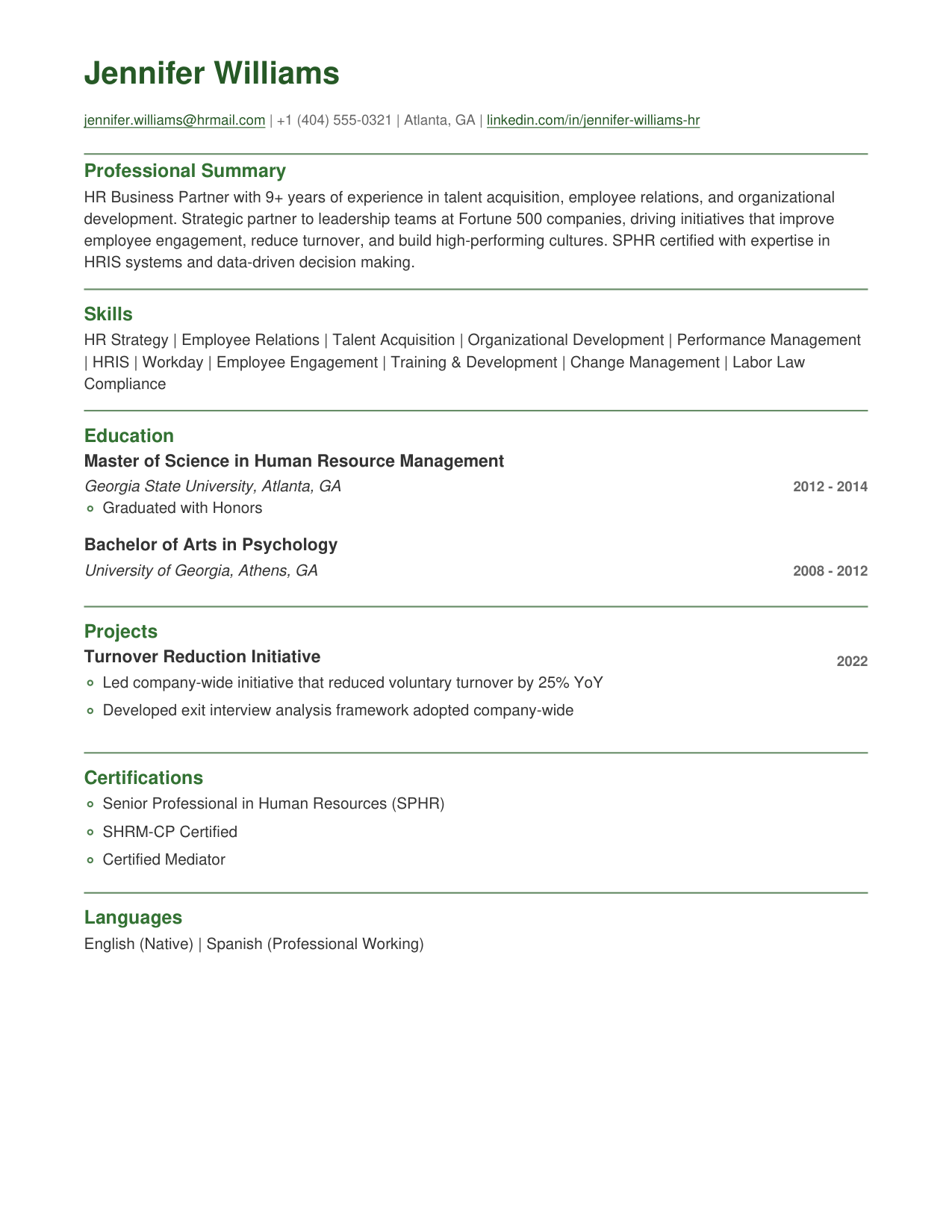 Nature template preview